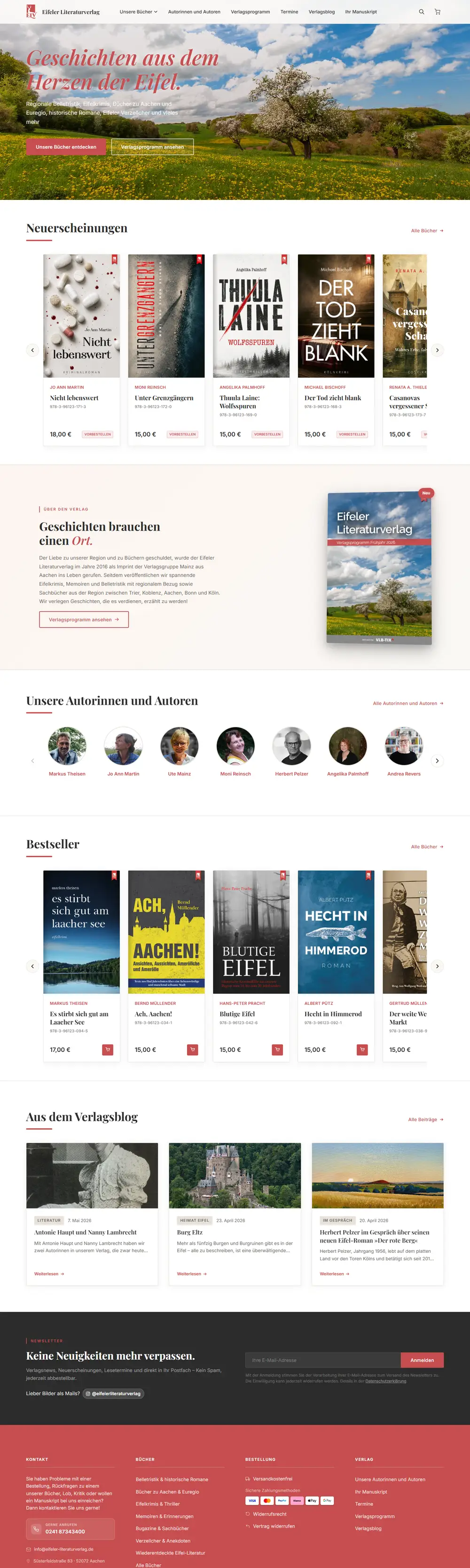 Startseite von Eifeler Literaturverlag