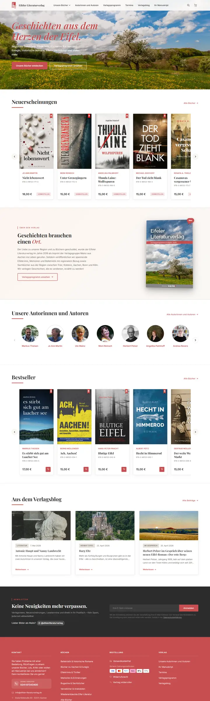 Startseite von Eifeler Literaturverlag