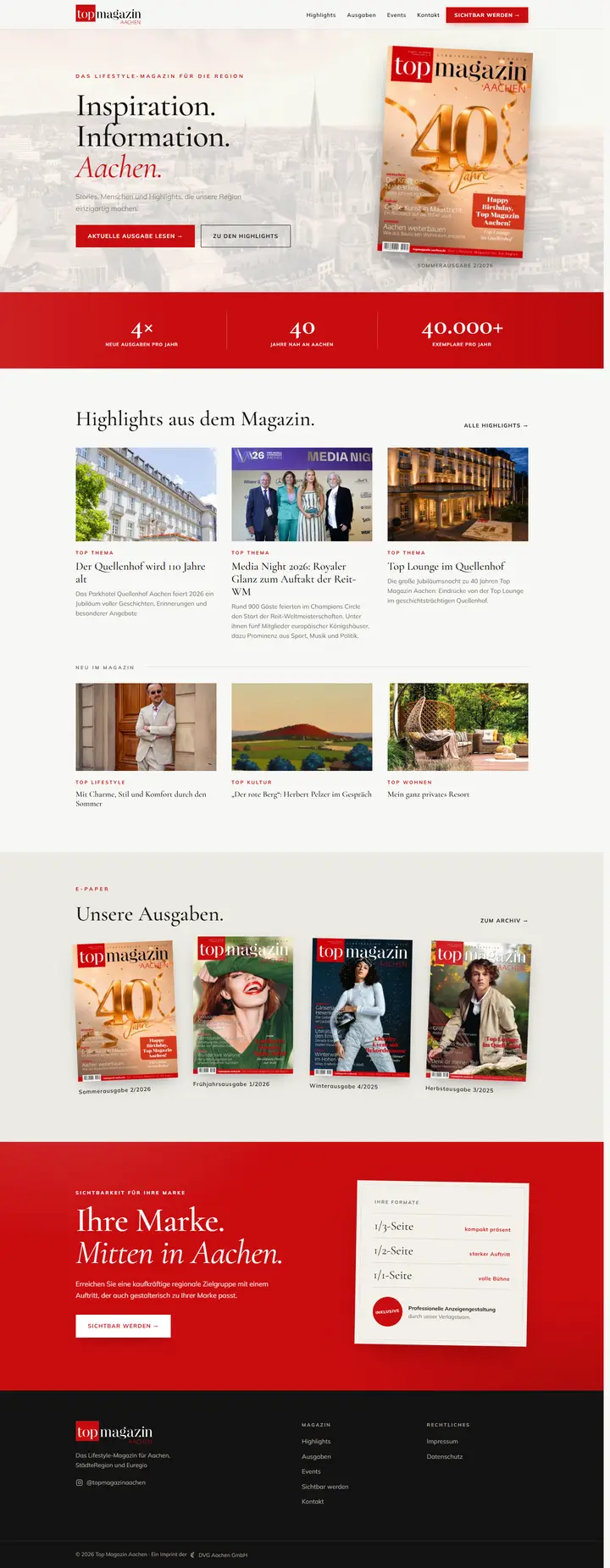 Startseite von Top Magazin Aachen